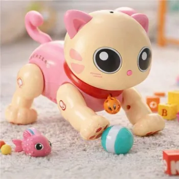Kot kotek interaktywny zdalnie sterowany na pilota RC robot skacze różowy-1431573