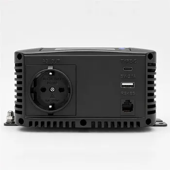 Qoltec Przetwornica napięcia Pure Sine Wave | 12V na 230V | 300/600W | LCD | USB | USB-C | Kompatybilna z LiFePO4 GEL A