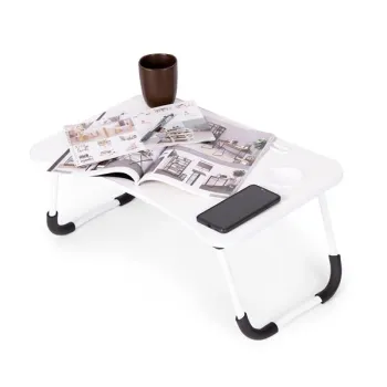 Podstawka pod laptopa składana stolik do łóżka 60x40 cm biała ModernHome-1432225