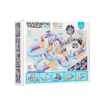 Klocki magnetyczne konstrukcyjne tor wyścigowy auta 129 elementów-1435463