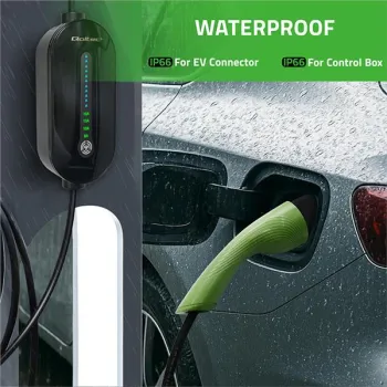 Qoltec Mobilna ładowarka do samochodu elektrycznego EV i hybryd z regulacją 2w1 Typ2 | 3.5kW | 230V | SCHUKO 16A | Wi-