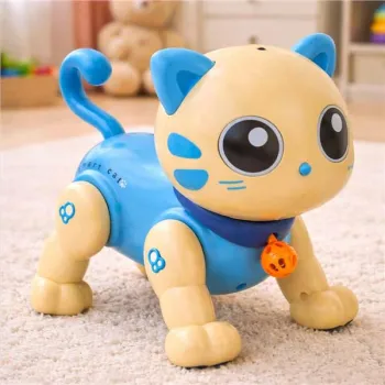 Kot kotek interaktywny zdalnie sterowany na pilota RC robot skacze niebieski-1431500