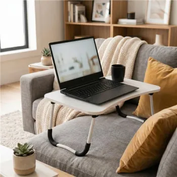 Podstawka pod laptopa składana stolik do łóżka 60x40 cm biała ModernHome-1432220