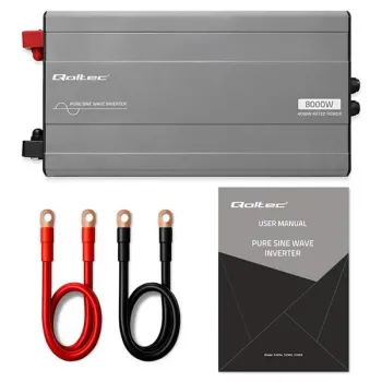 Qoltec Przetwornica napięcia Pure Sine Wave | 12V na 230V | 4000/8000W | USB | Kompatybilna z LiFePO4 GEL AGM-1435816
