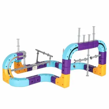 Klocki magnetyczne konstrukcyjne tor wyścigowy auto 87 elementów-1434613