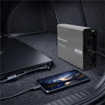 Qoltec Przetwornica napięcia MS Wave | 12V na 230V | 1500/3000W | USB | Kompatybilna z LiFePO4 GEL AGM-1435662