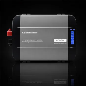 Qoltec Przetwornica napięcia Pure Sine Wave | 12V na 230V | 2000/4000W | LCD | USB | USB-C | Kompatybilna z LiFePO4 GEL