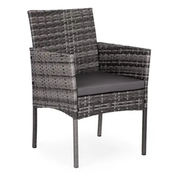 Komplet mebli ogrodowych z technorattanu 2 krzesła stolik szary MultiGarden-1431638