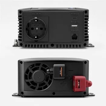 Qoltec Przetwornica napięcia Pure Sine Wave | 12V na 230V | 1000/2000W | LCD | USB | USB-C | Kompatybilna z LiFePO4 GEL