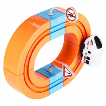 Klocki magnetyczne konstrukcyjne tor wyścigowy pociągi 65 elementów-1432317