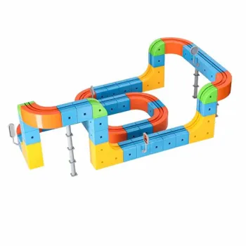 Klocki magnetyczne konstrukcyjne tor wyścigowy pociągi 100 elementów-1432434