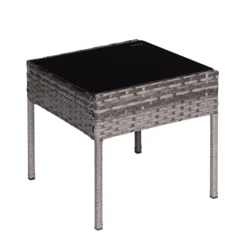 Komplet mebli ogrodowych z technorattanu 2 krzesła stolik szary MultiGarden-1431641