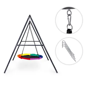 Huśtawka ogrodowa dla dzieci bocianie gniazdo 100 cm stalowy stelaż ECOTOYS-1431983