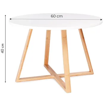 Stolik kawowy nowoczesny skandynawski 60 cm bambus ModernHome-1439700