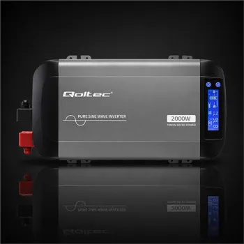Qoltec Przetwornica napięcia Pure Sine Wave | 12V na 230V | 1000/2000W | LCD | USB | USB-C | Kompatybilna z LiFePO4 GEL