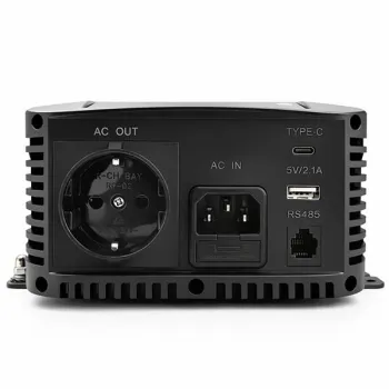 Qoltec Przetwornica napięcia Pure Sine Wave z UPS | 12V na 230V | 1000/2000W | LCD | USB | USB-C | Kompatybilna z LiFeP