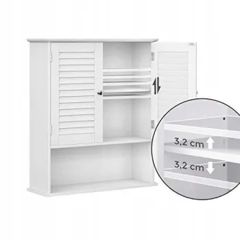 Szafka łazienkowa wisząca regał komoda z regulowaną półką biała-1431464