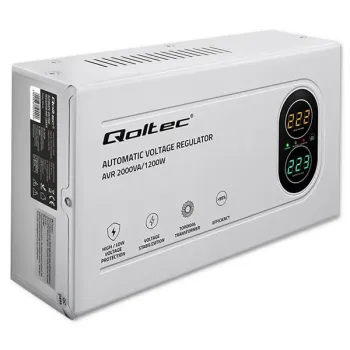 Qoltec Automatyczny Stabilizator napięcia AVR 2000VA | 1200W | Compact | Toroidalny transformator -1439995