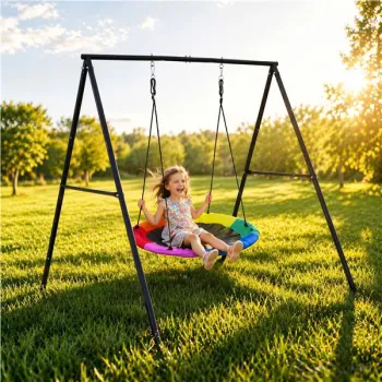 Huśtawka ogrodowa dla dzieci bocianie gniazdo 100 cm stalowy stelaż ECOTOYS-1431978