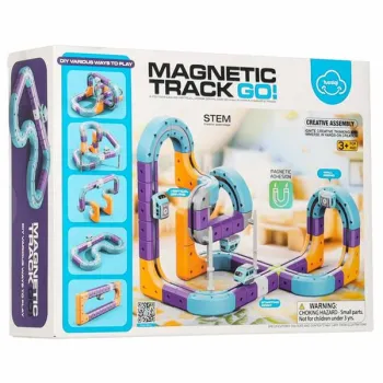 Klocki magnetyczne konstrukcyjne tor wyścigowy auto 87 elementów-1434607