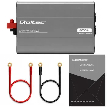 Qoltec Przetwornica napięcia MS Wave | 12V na 230V | 3000/6000W | USB | Kompatybilna z LiFePO4 GEL AGM-1435701
