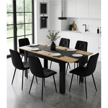 Stół rozkładany prostokątny 120-160x80 cm do kuchni jadalni dla 4-6 osób dąb artisan-1430383