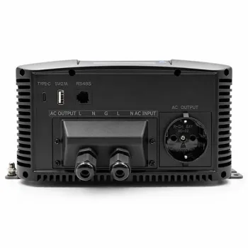 Qoltec Przetwornica napięcia Pure Sine Wave z UPS | 12V na 230V | 3000/6000W | LCD | USB | USB-C | Kompatybilna z LiFeP