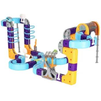 Klocki magnetyczne konstrukcyjne tor wyścigowy auta 129 elementów-1435447