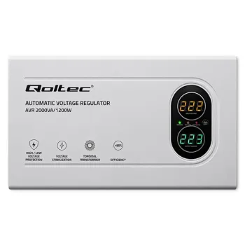 Qoltec Automatyczny Stabilizator napięcia AVR 2000VA | 1200W | Compact | Toroidalny transformator -1439993