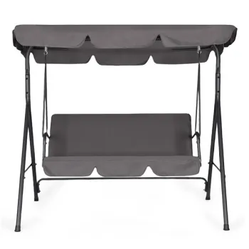 Huśtawka ogrodowa 3-osobowa bujana wolnostojąca stalowa szara MultiGarden-1430778