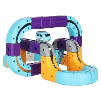 Klocki magnetyczne konstrukcyjne tor wyścigowy auta 129 elementów-1435452