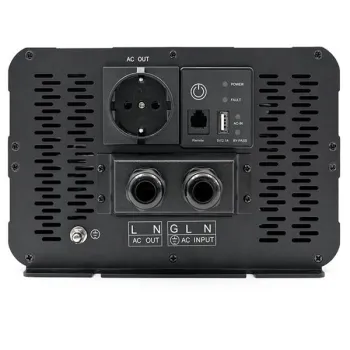 Qoltec Przetwornica napięcia Pure Sine Wave z UPS | 12V na 230V | 4000/8000W | USB | Kompatybilna z LiFePO4 GEL AGM-143