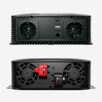 Qoltec Przetwornica napięcia Pure Sine Wave | 12V na 230V | 2500/5000W | LCD | USB | USB-C | Kompatybilna z LiFePO4 GEL