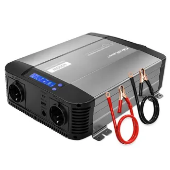 Qoltec Przetwornica napięcia Pure Sine Wave | 12V na 230V | 2000/4000W | LCD | USB | USB-C | Kompatybilna z LiFePO4 GEL