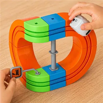 Klocki magnetyczne konstrukcyjne tor wyścigowy pociągi 100 elementów-1432427