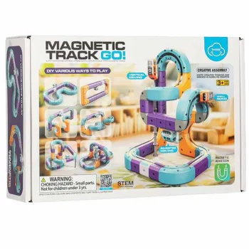 Klocki magnetyczne konstrukcyjne tor wyścigowy auta 54 elementy-1434595