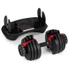 Hantel regulowany żeliwny z podstawką obciążenie 2,5-24 kg MOVEPRO-1440177