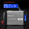 Qoltec Przetwornica napięcia Pure Sine Wave | 12V na 230V | 500/1000W | LCD | USB | USB-C | Kompatibilność z LiFePo4 
