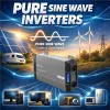 Qoltec Przetwornica napięcia Pure Sine Wave | 12V na 230V | 2500/5000W | LCD | USB | USB-C | Kompatybilna z LiFePO4 GEL