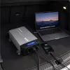 Qoltec Przetwornica napięcia Pure Sine Wave | 12V na 230V | 1000/2000W | UPS BYPASS | LCD | USB | USB-C | Kompatybilna 