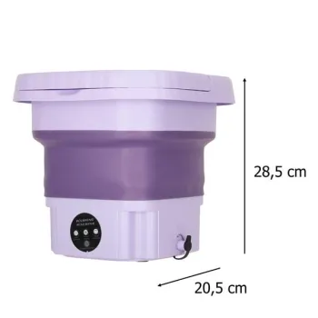 Pralka automatyczna turystyczna mini przenośna składana 8l fioletowa-1440884