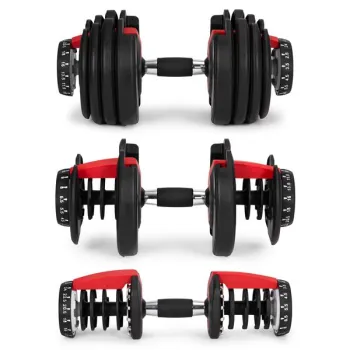 Hantel regulowany żeliwny z podstawką obciążenie 2,5-24 kg MOVEPRO-1440176