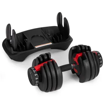Hantel regulowany żeliwny z podstawką obciążenie 2,5-24 kg MOVEPRO-1440177