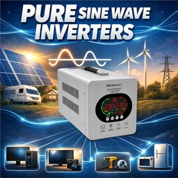 Qoltec Zasilacz awaryjny UPS Pure Sine Wave | 1000VA/720W | Przetwornica 12/230V z AVR | LCD | LiFePO4 AGM GEL -1440000