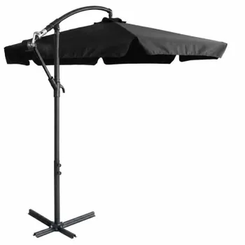 Parasol ogrodowy LUARO duży składany z wysięgnikiem 290cm czarny-1441263