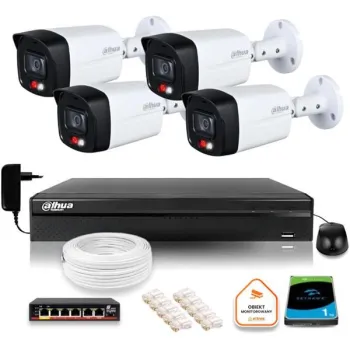 Zestaw monitoringu IP Dahua 4 Kamer IP 8mpx 4K dysk twardy