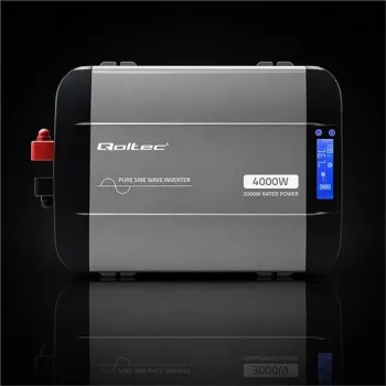 Qoltec Przetwornica napięcia Pure Sine Wave | 12V na 230V | 2000/4000W | LCD | USB | USB-C | Kompatybilna z LiFePO4 GEL