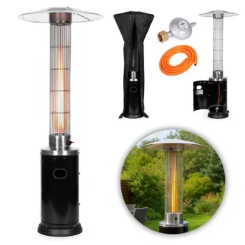 Ogrzewacz parasol gazowy grzejnik 9 kW szklany na ogród patio reduktor wąż pokrowiec MultiGarden