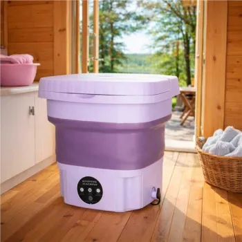 Pralka automatyczna turystyczna mini przenośna składana 8l fioletowa-1440885