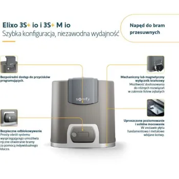 Zestaw Somfy Elixo 3S+ IO Standard Pack do 600kg bram przesuwnych-1440136